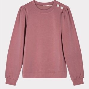 ESQUALO Mauve Sweatshirt with Button Accents